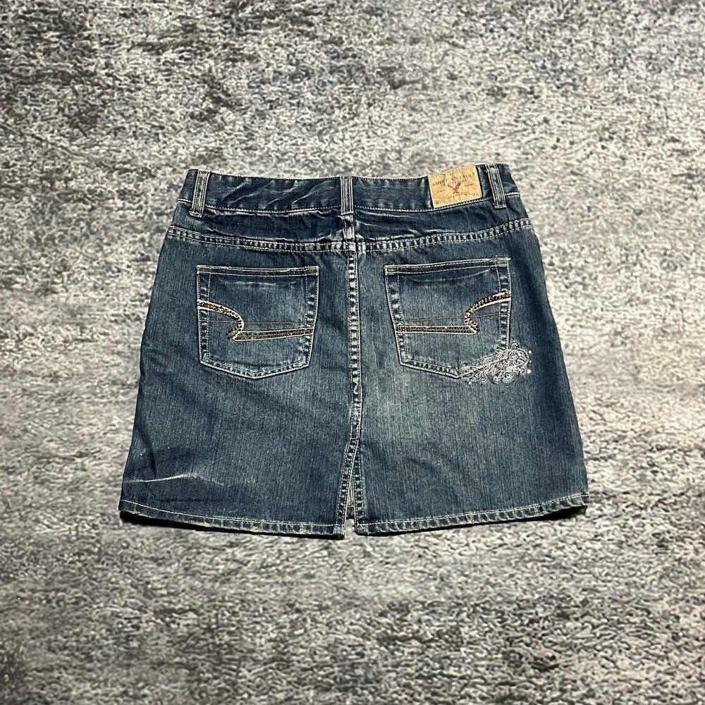 Vintage American Eagle Skirt Womens 6 (30") Denim Mini Micro Y2K Baddie Preppy
